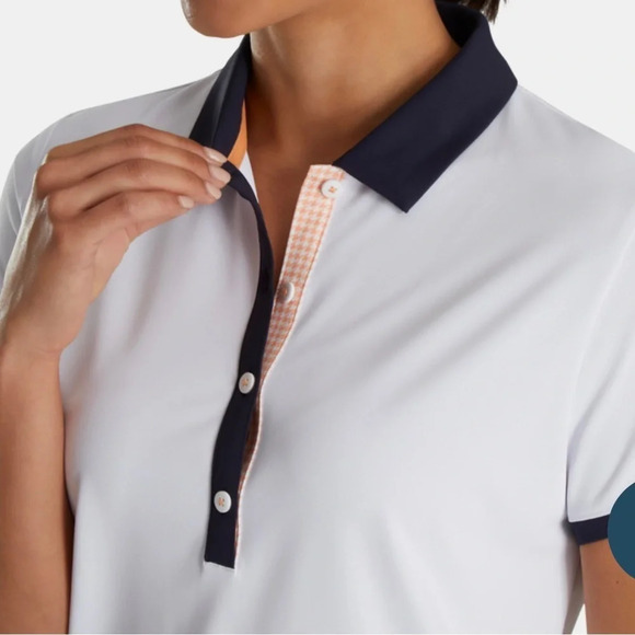 FootJoy Tops - Small Houndstooth Print Trim Shirt Women